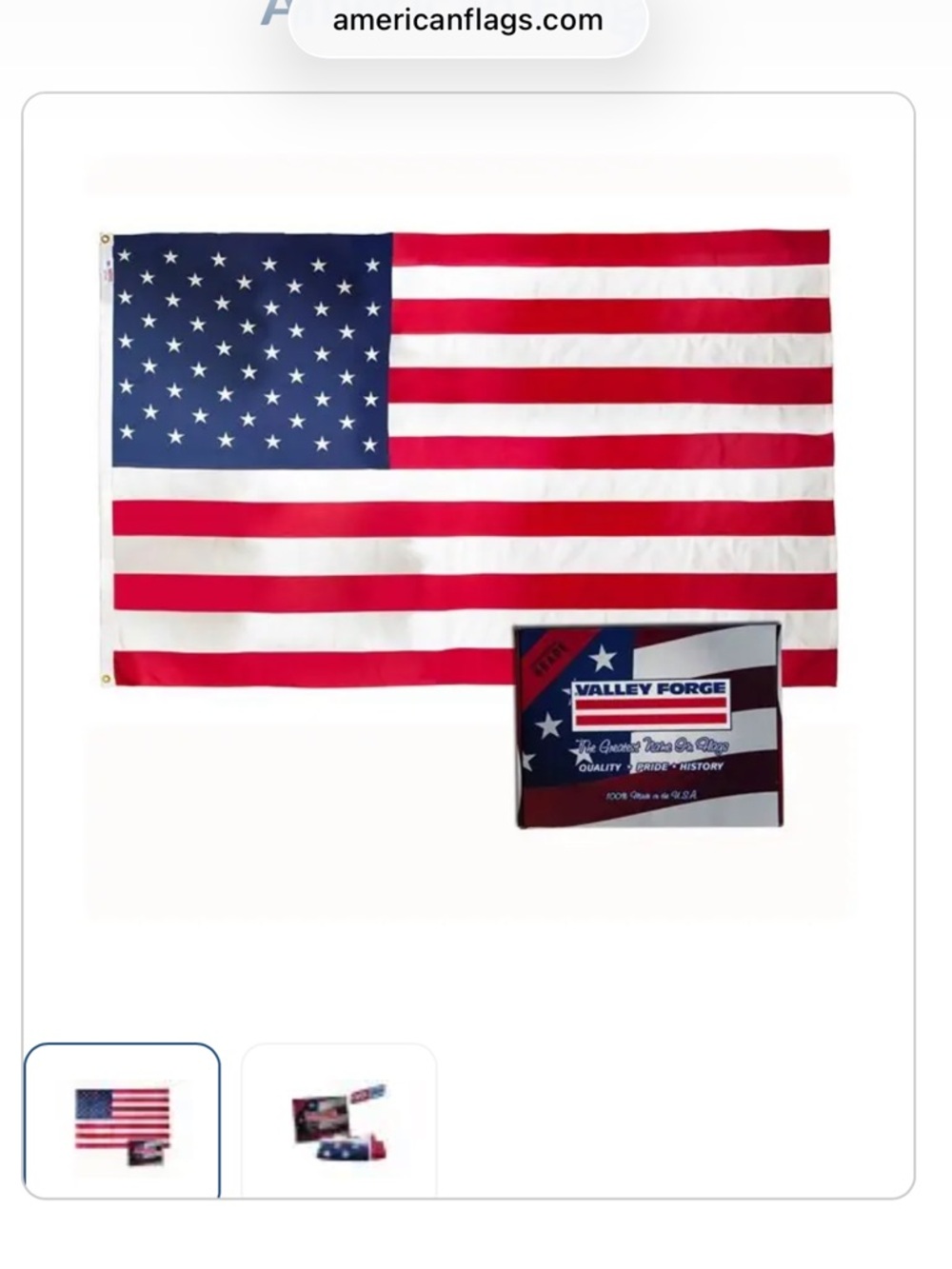 Valley Forge American Flag - Red, White & Blue